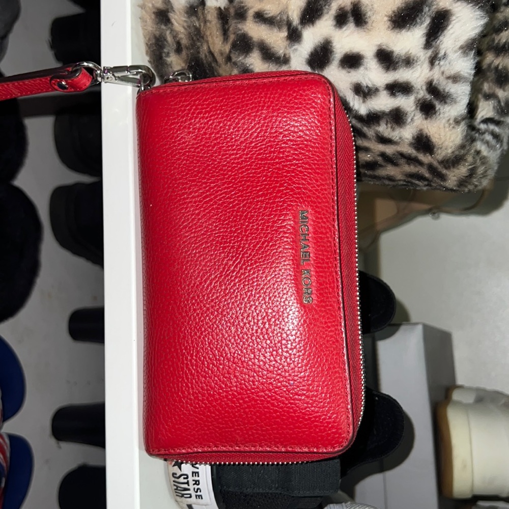 Red micheal kors wallet